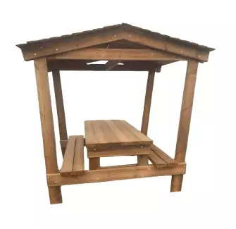 Table Pique Nique Kiosque en bois avec ombrière